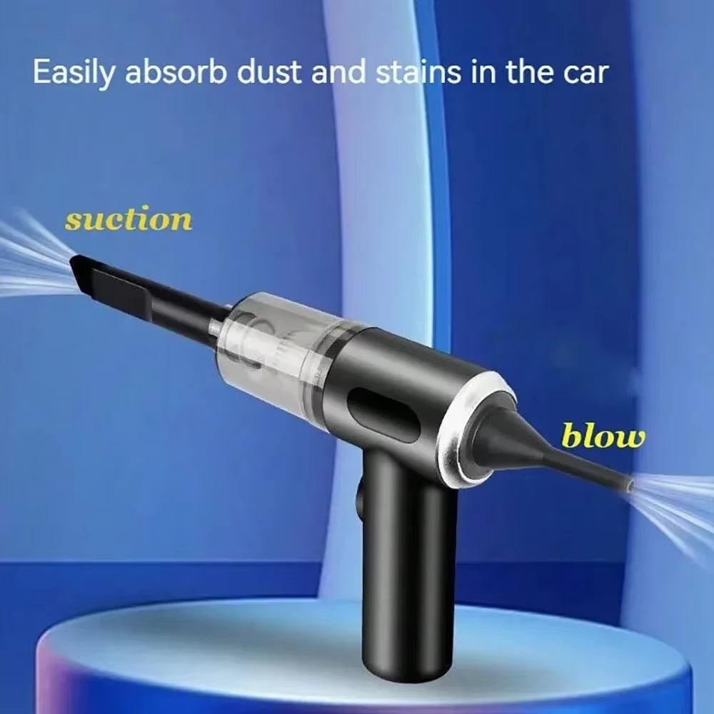 Car Vacuum Cleaner, Wireless Charging, Dual-Purpose Suction and Blowing, Small Mini Handheld, High Power for Car Interior