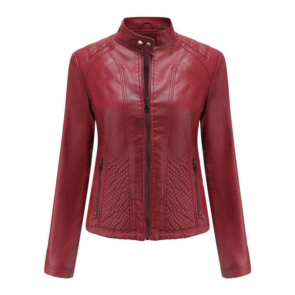 Jacket European And American Trend Thin Coat Long Sleeve Motorcycle Jacket Women