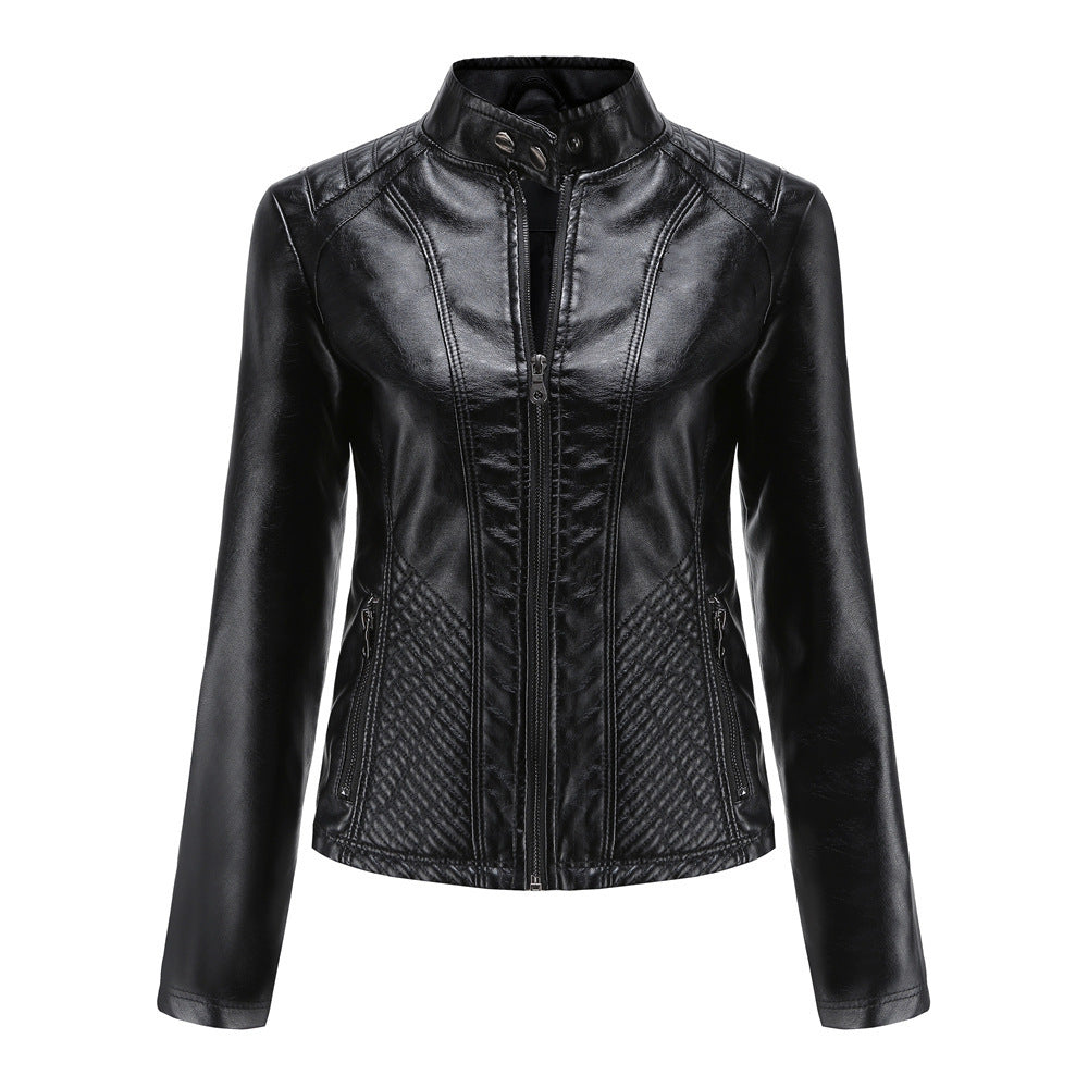 Jacket European And American Trend Thin Coat Long Sleeve Motorcycle Jacket Women