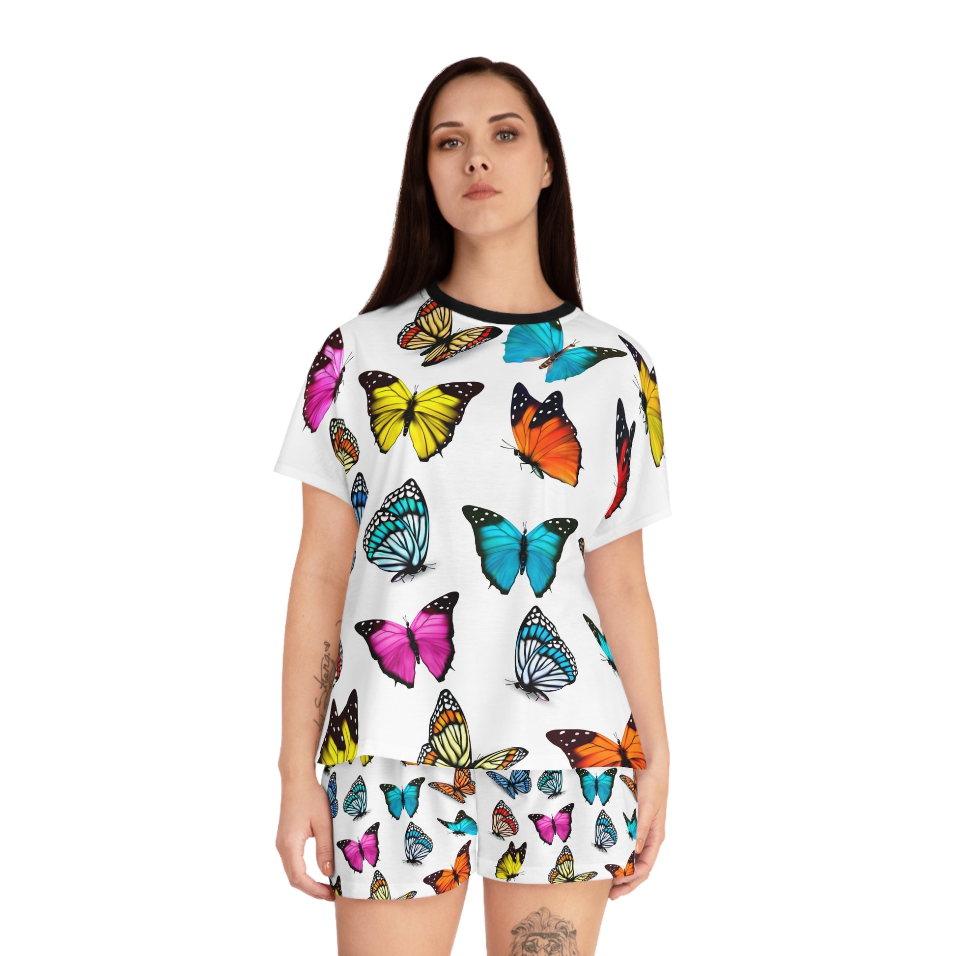 Butterfly Bliss Women's Short Pajama Set, Sleepwear, Relaxation Loungewear, Summer Nights Set, Cozy Gift for Her
