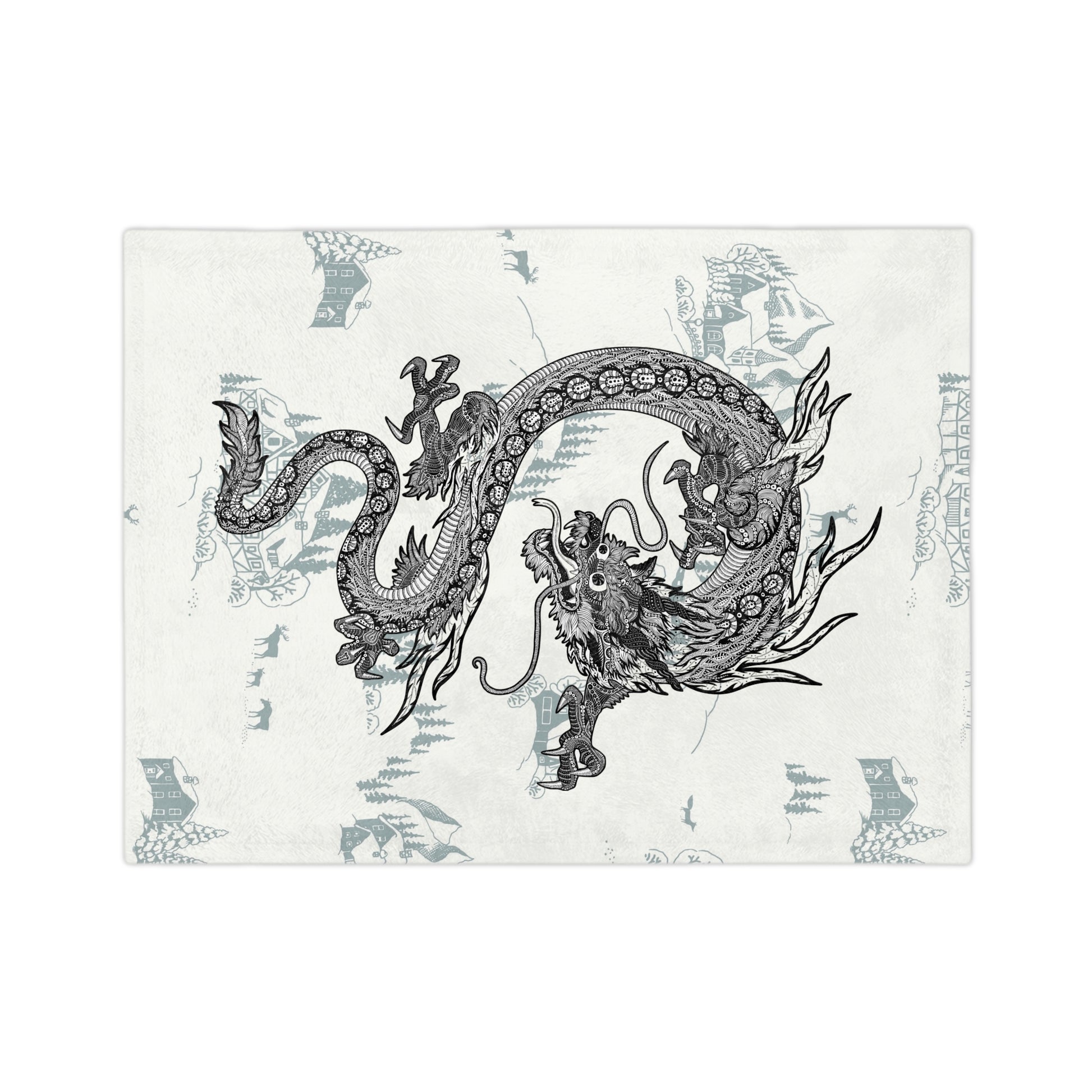 Dragon Print Velveteen Microfiber Blanket - Cozy Throw for Home Decor, Gift for Dragon Lovers, Soft Blanket for All Seasons, Perfect [...]