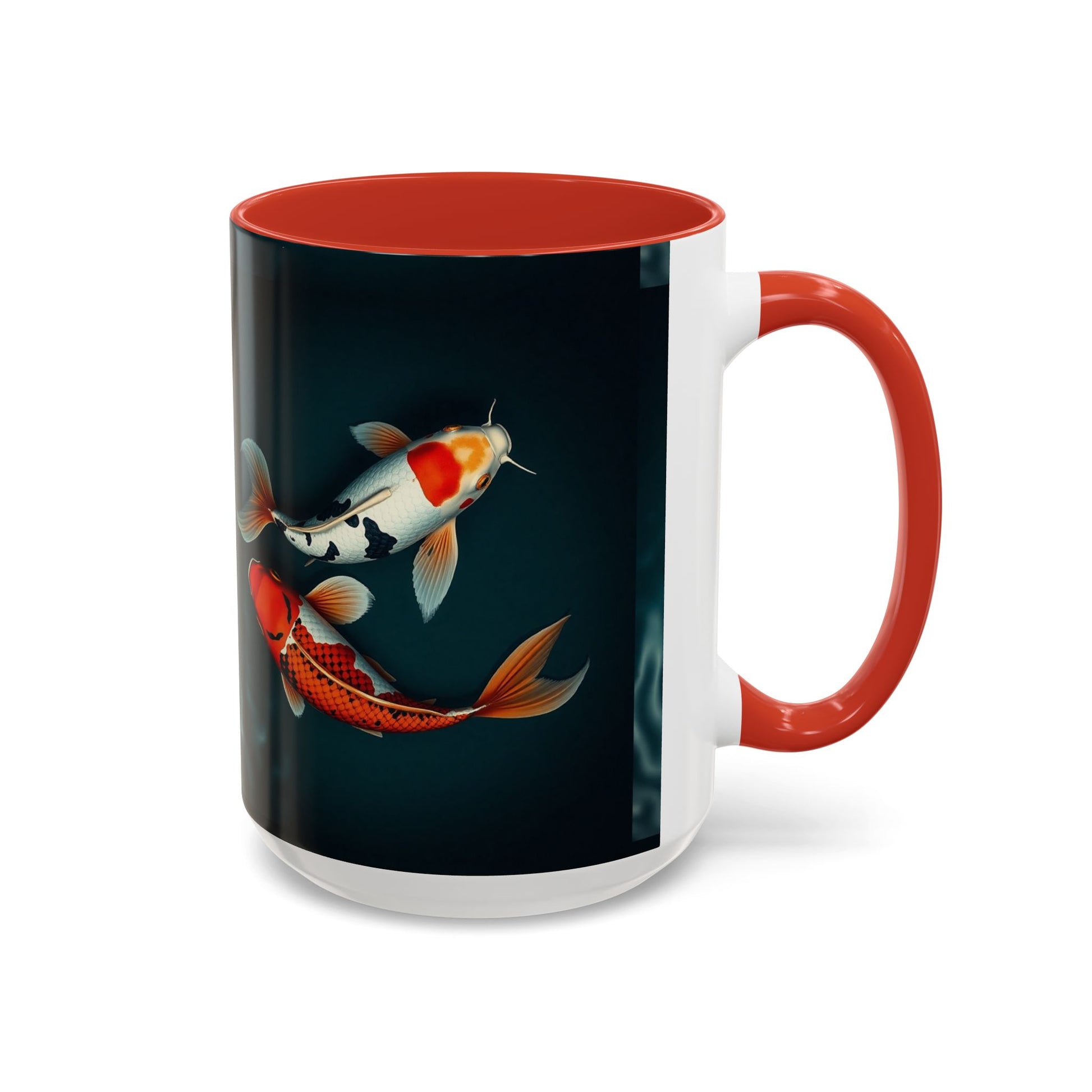 Koi Fish Accent Coffee Mug, Artistic Drinkware, Tea Lover Gift, Unique Home Decor, Birthday Present, Zen Coffee Cup