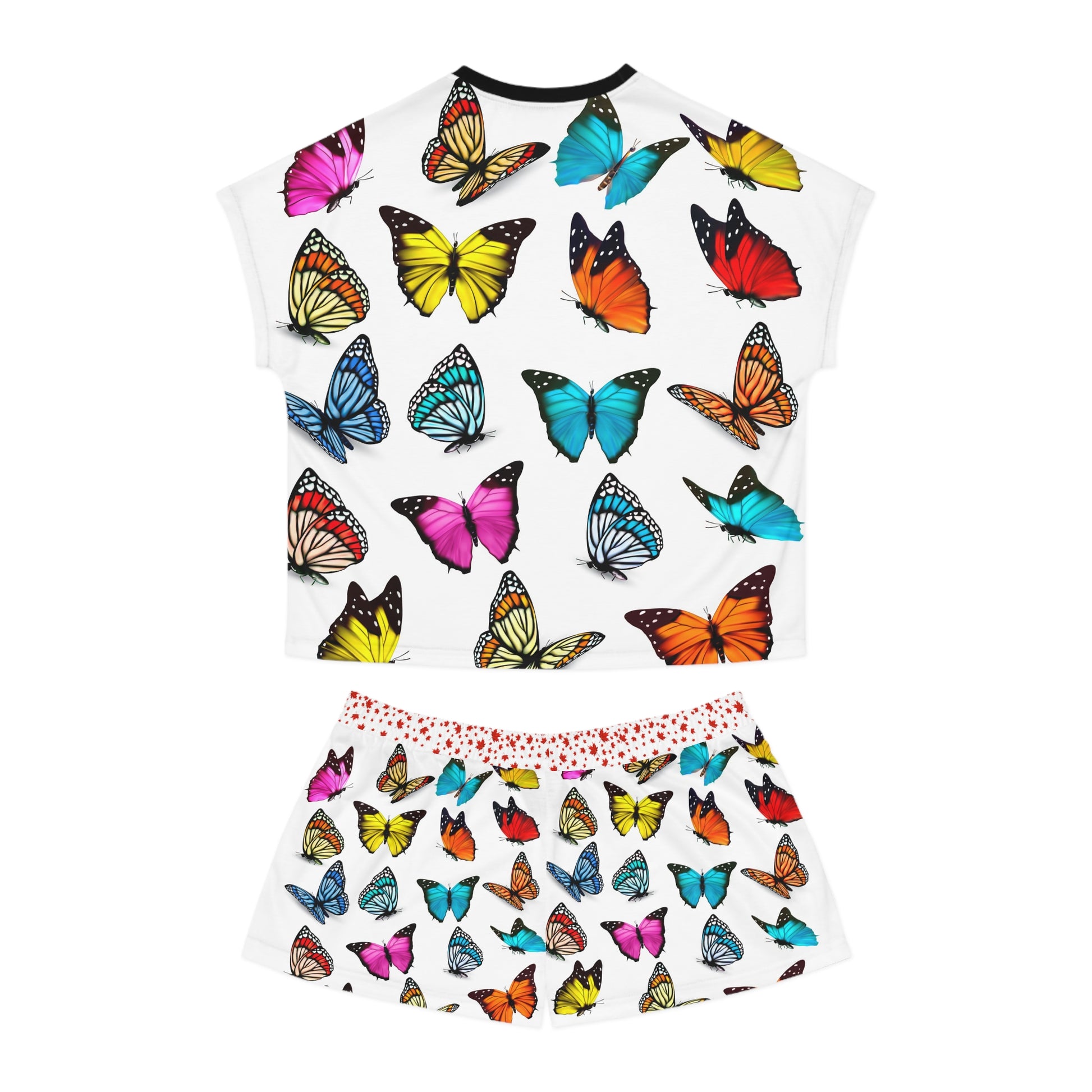 Butterfly Bliss Women's Short Pajama Set, Sleepwear, Relaxation Loungewear, Summer Nights Set, Cozy Gift for Her