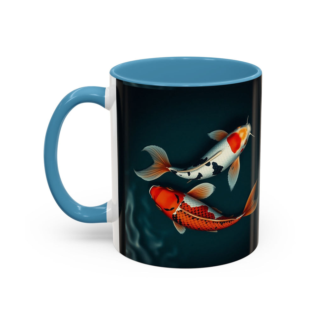 Koi Fish Accent Coffee Mug, Artistic Drinkware, Tea Lover Gift, Unique Home Decor, Birthday Present, Zen Coffee Cup