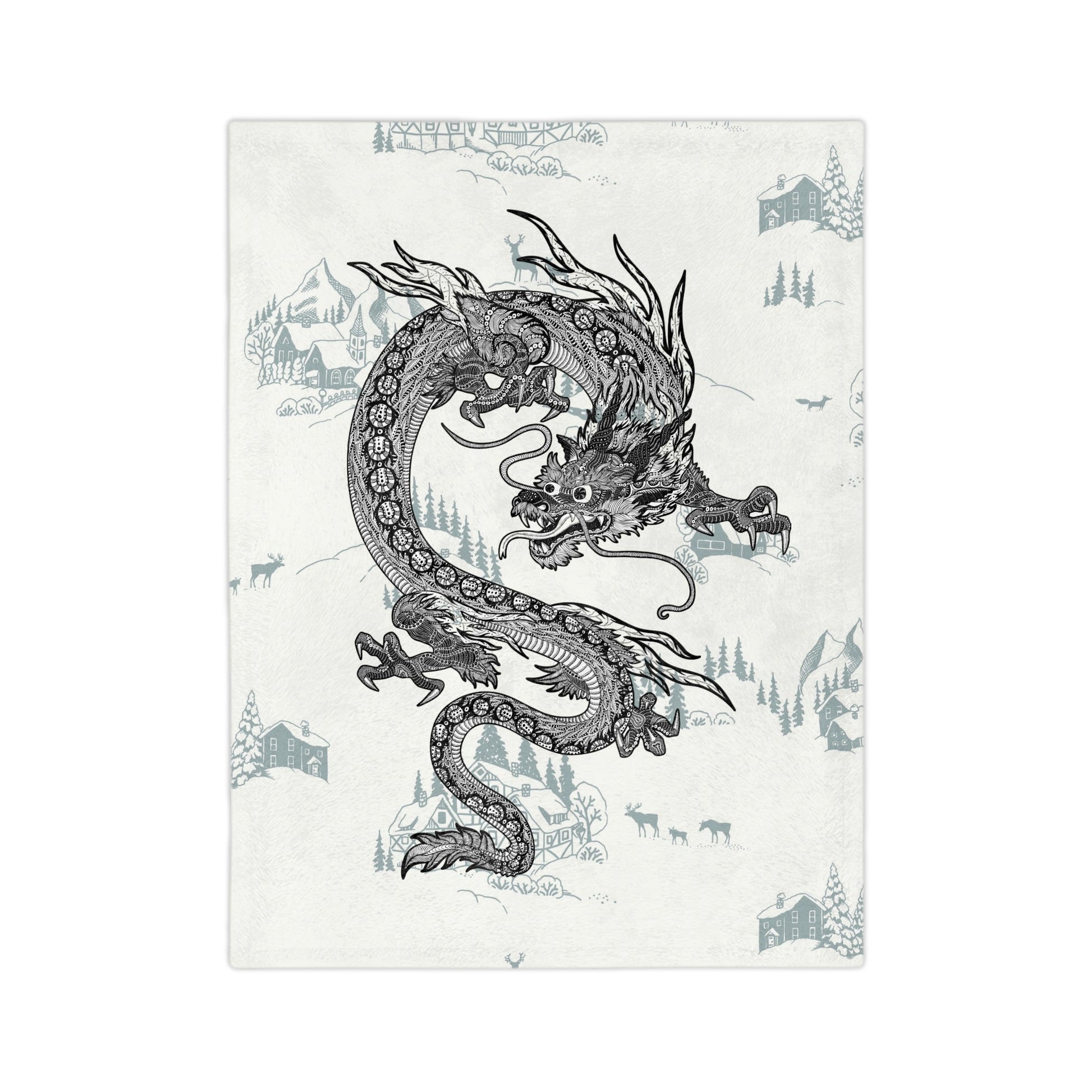 Dragon Print Velveteen Microfiber Blanket - Cozy Throw for Home Decor, Gift for Dragon Lovers, Soft Blanket for All Seasons, Perfect [...]