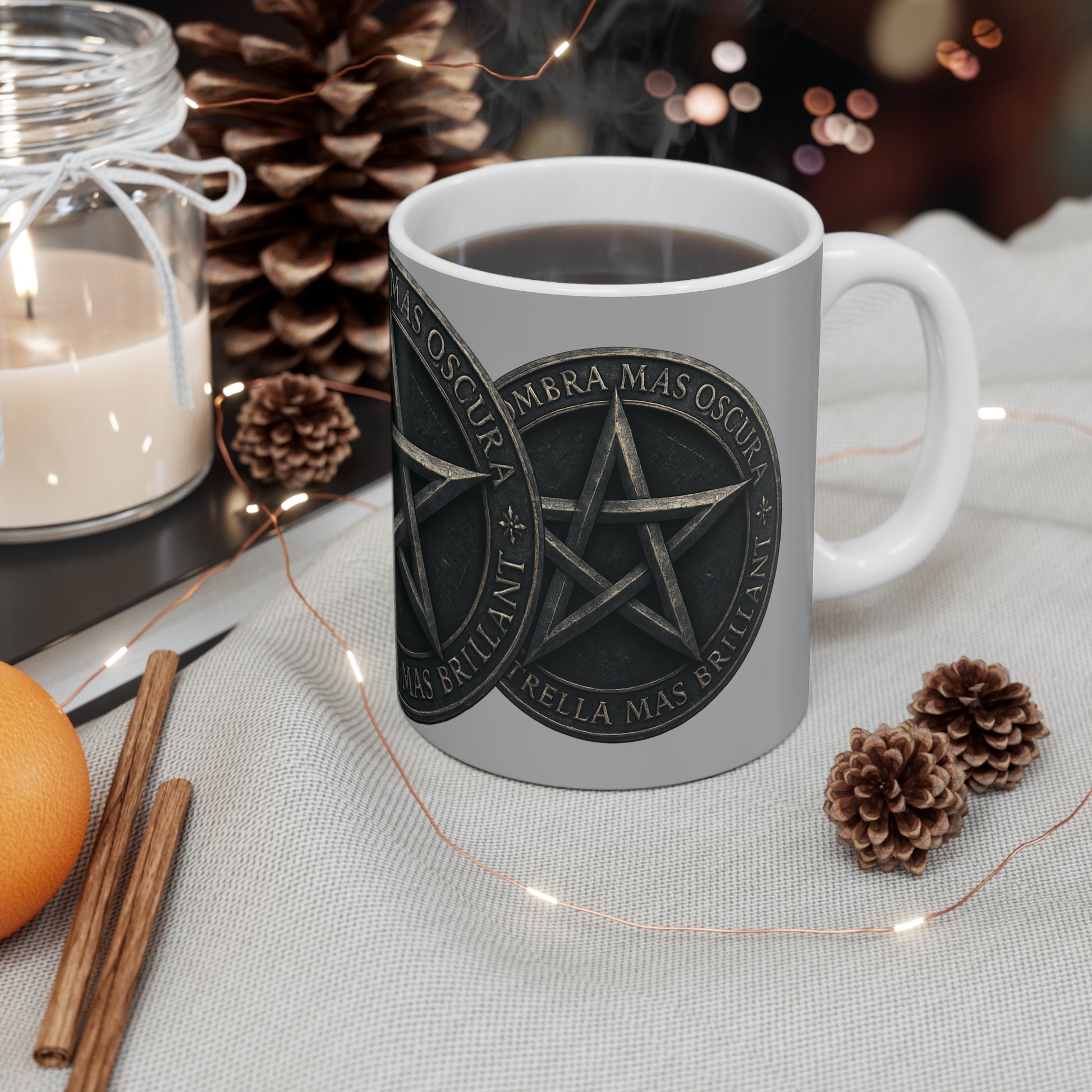 Gothic Pentagram Mug, gothic Coffee Cup, Dark Aesthetic Drinkware.
