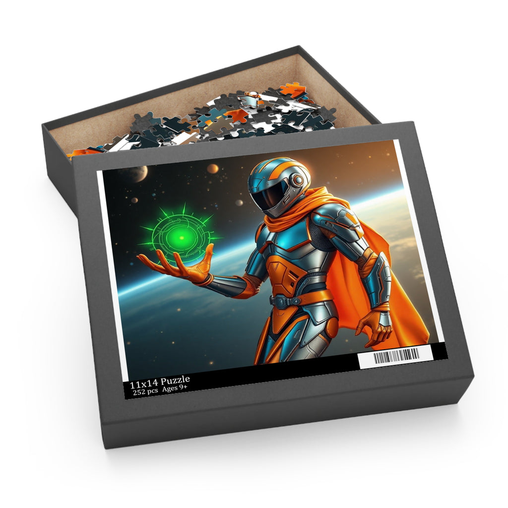 Cosmic Guardian Space Puzzle — Sci‑Fi Astronaut with Green Energy Orb (120/252/500 Piece)