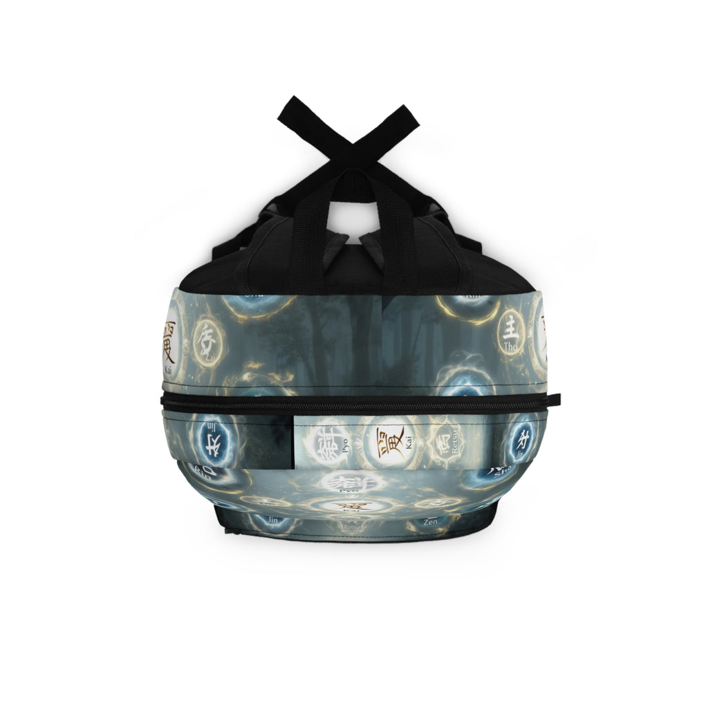 Zen Symbols Backpack, Stylish Daypack for School, Travel or Yoga, Perfect Gift for Meditation and Art Lovers, Unique Design Backpack
