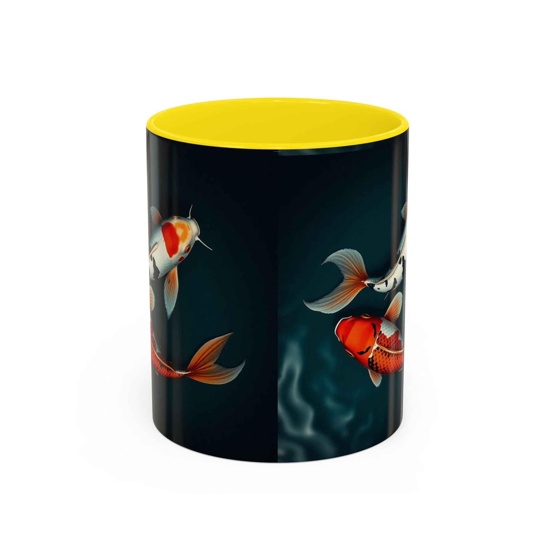 Koi Fish Accent Coffee Mug, Artistic Drinkware, Tea Lover Gift, Unique Home Decor, Birthday Present, Zen Coffee Cup