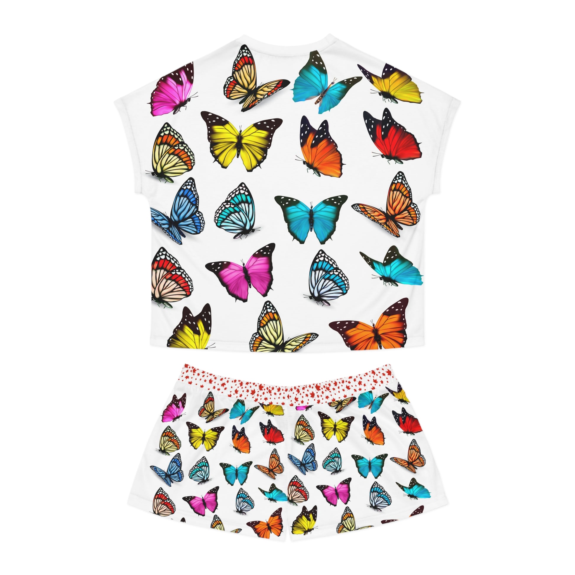 Butterfly Bliss Women's Short Pajama Set, Sleepwear, Relaxation Loungewear, Summer Nights Set, Cozy Gift for Her