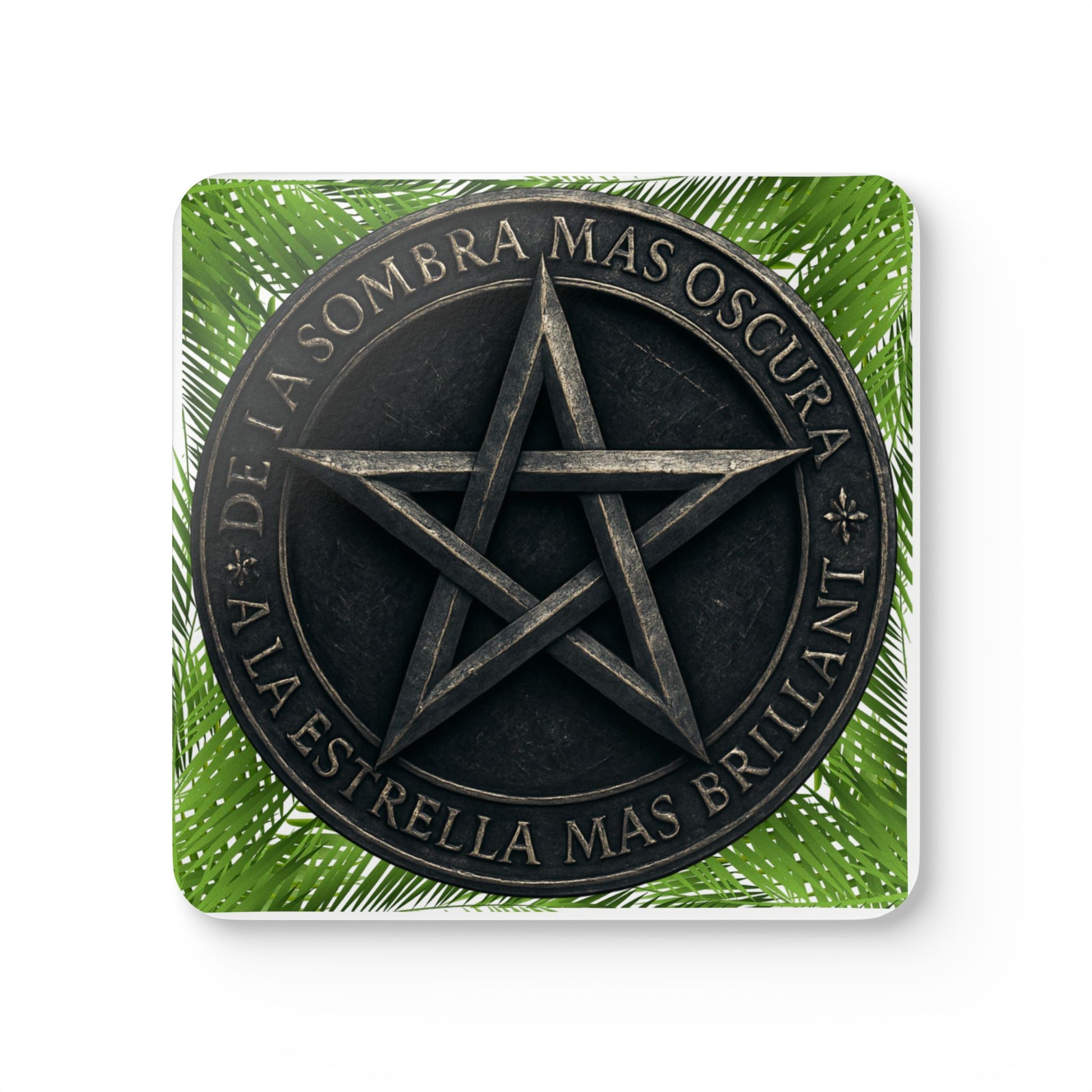 Pentagram Cork Coaster Set — "De la sombra más oscura a la estrella más brillante"