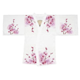 Elegant Floral & Dragon Print Long Sleeve Kimono Robe, Bathrobe, Loungewear, Gift for Her, Relaxation, Summer Evening Wear
