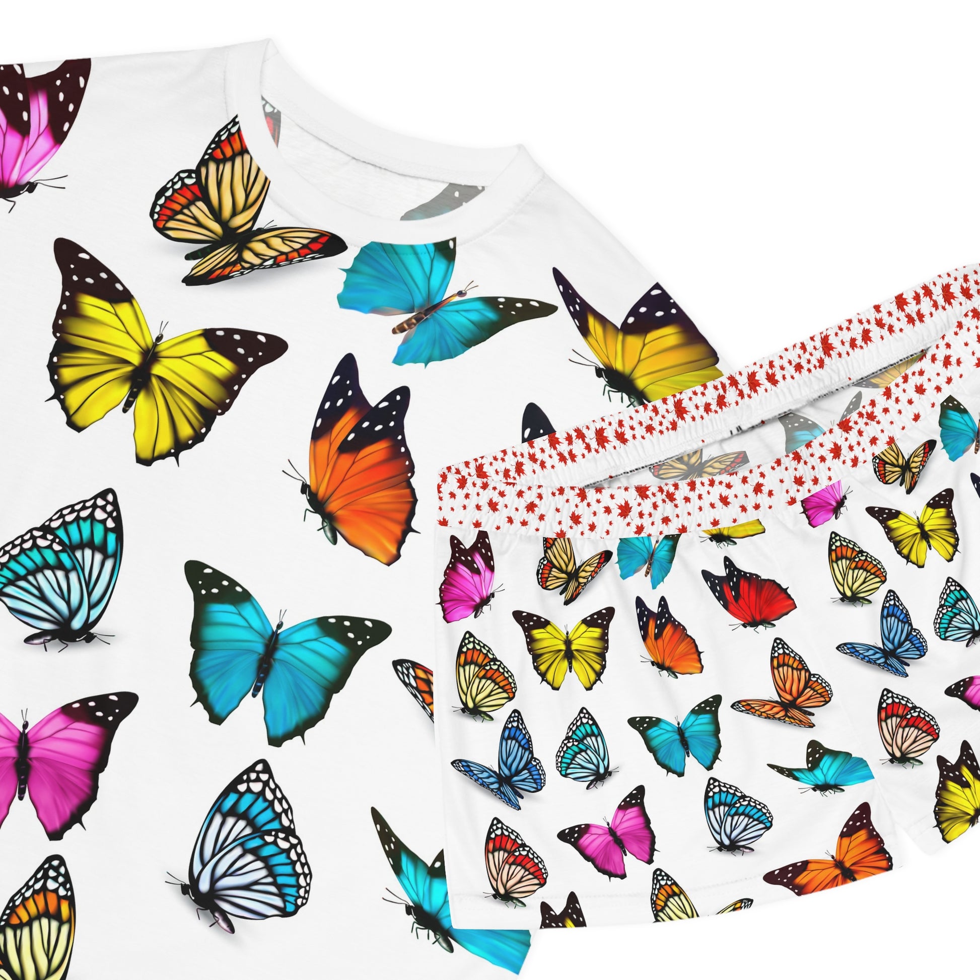 Butterfly Bliss Women's Short Pajama Set, Sleepwear, Relaxation Loungewear, Summer Nights Set, Cozy Gift for Her