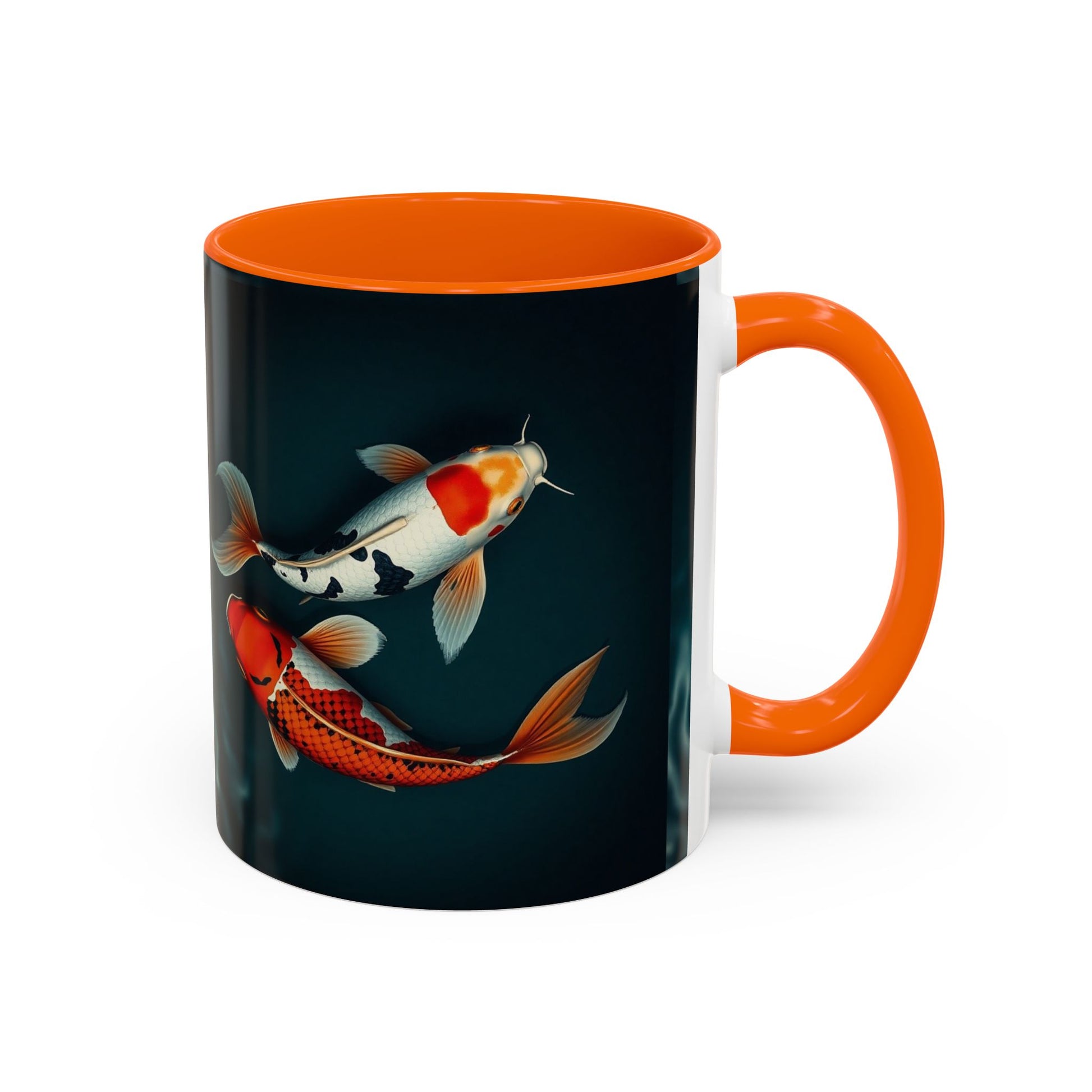 Koi Fish Accent Coffee Mug, Artistic Drinkware, Tea Lover Gift, Unique Home Decor, Birthday Present, Zen Coffee Cup