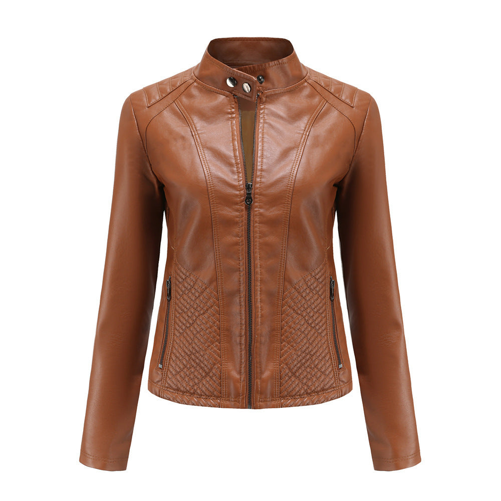 Jacket European And American Trend Thin Coat Long Sleeve Motorcycle Jacket Women