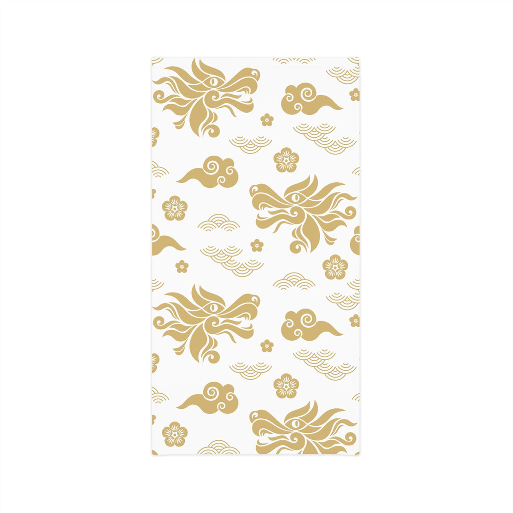 Tiger Mandala Neck Gaiter — Gold Cloud Pattern Lightweight Face Scarf