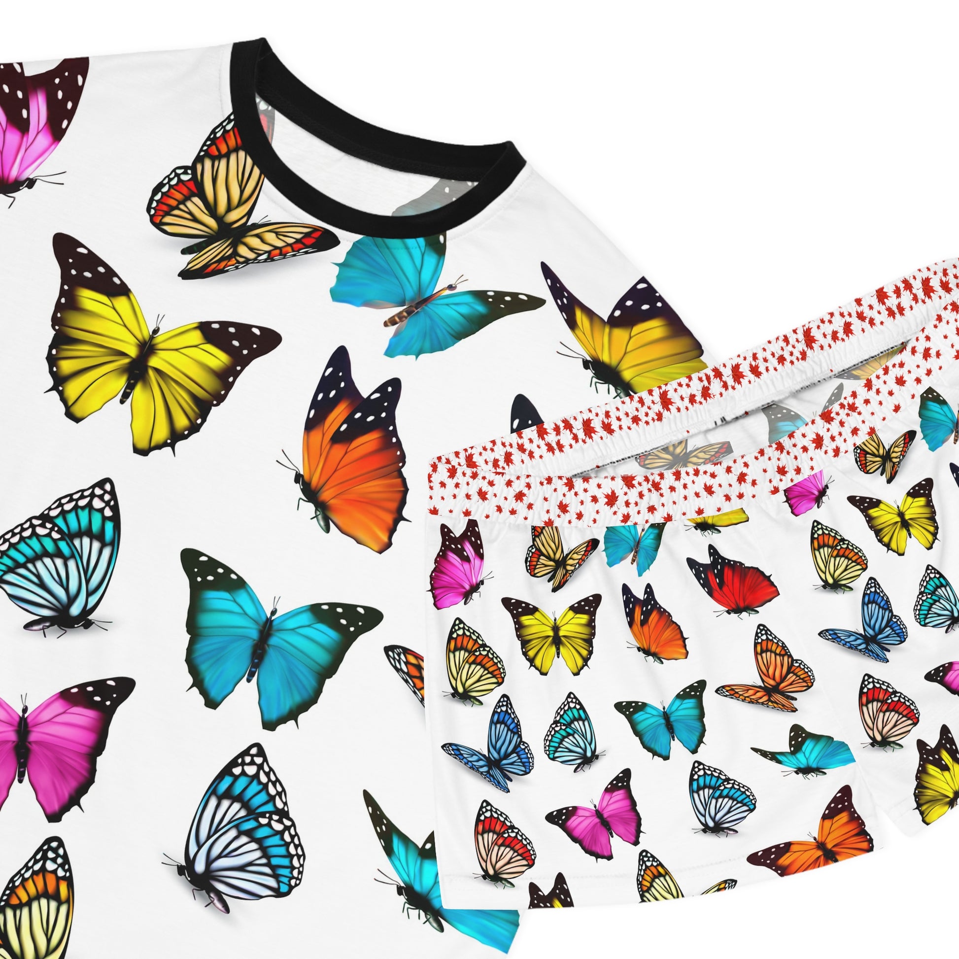 Butterfly Bliss Women's Short Pajama Set, Sleepwear, Relaxation Loungewear, Summer Nights Set, Cozy Gift for Her