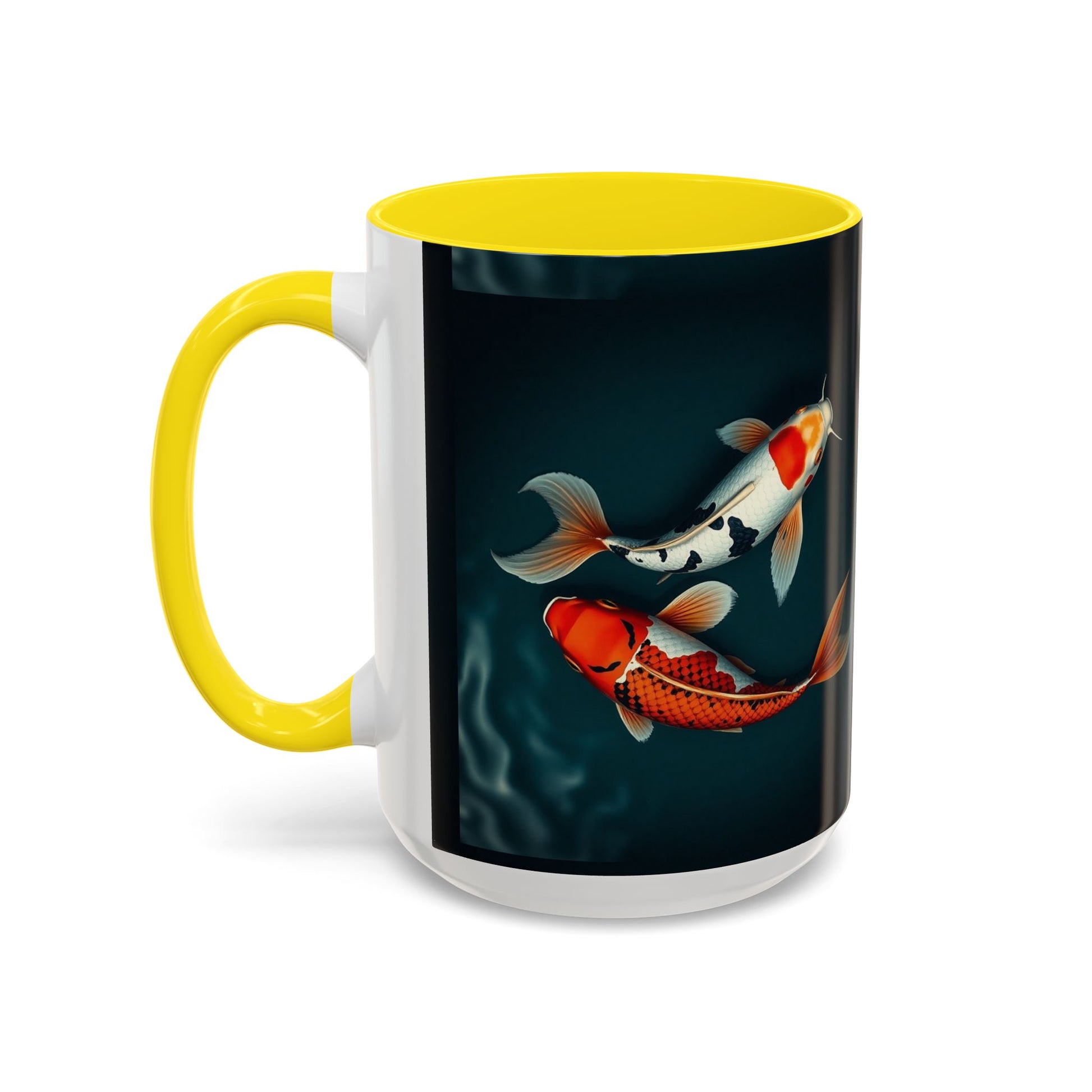 Koi Fish Accent Coffee Mug, Artistic Drinkware, Tea Lover Gift, Unique Home Decor, Birthday Present, Zen Coffee Cup