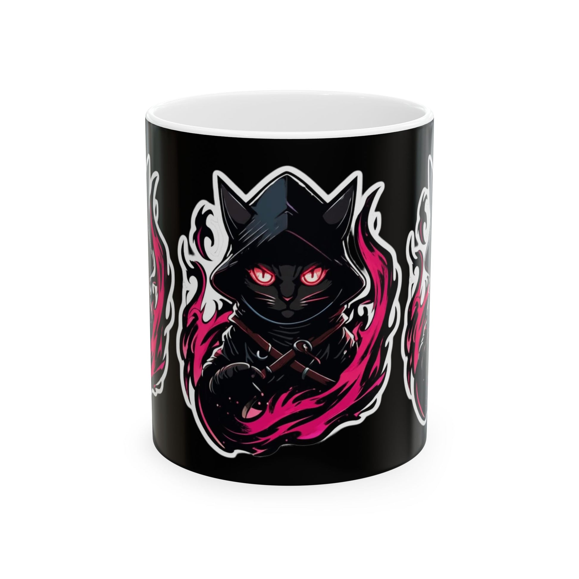 Mystical Cat Mug - Enchanting Ceramic Coffee Cup, Gift for Cat Lovers, Halloween Decor, Black Cat Lover's Mug, Witchy Homeware