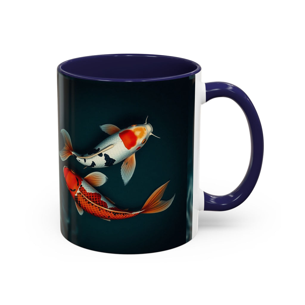 Koi Fish Accent Coffee Mug, Artistic Drinkware, Tea Lover Gift, Unique Home Decor, Birthday Present, Zen Coffee Cup