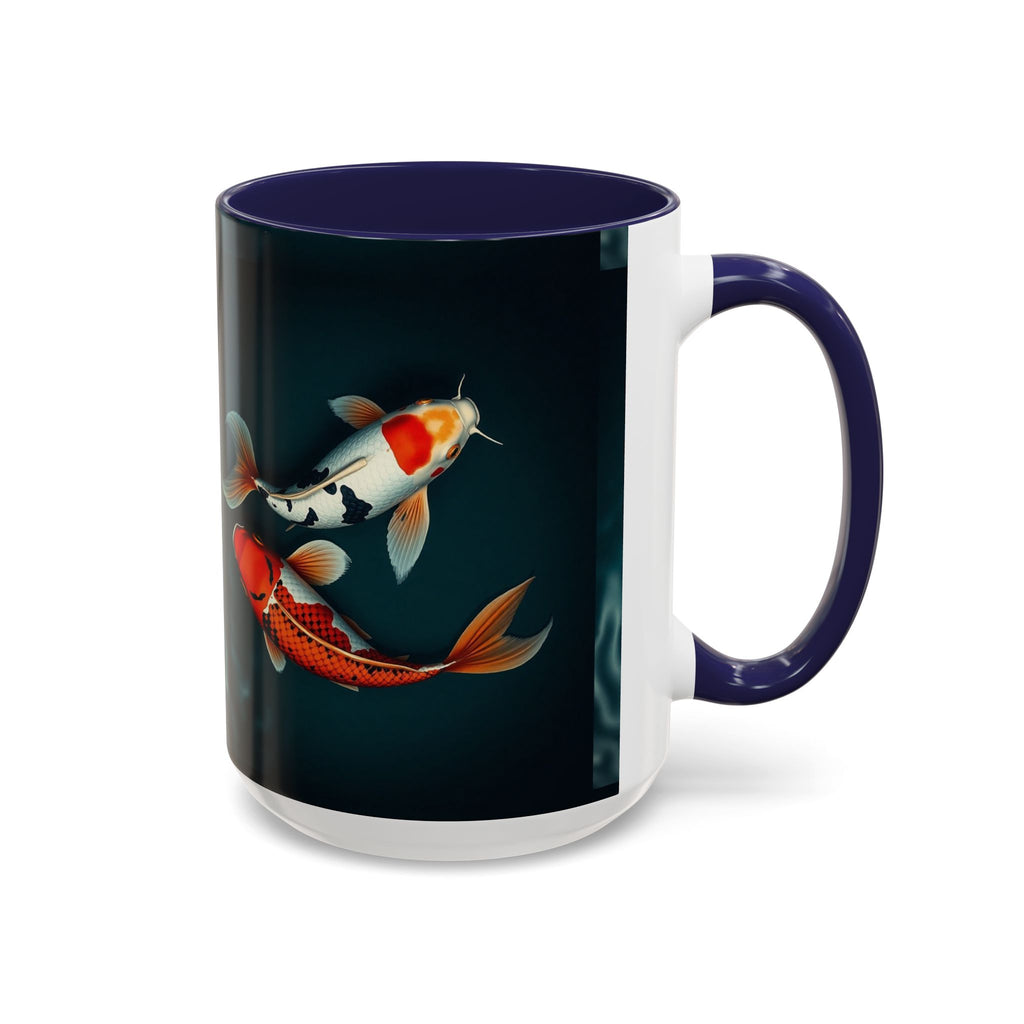 Koi Fish Accent Coffee Mug, Artistic Drinkware, Tea Lover Gift, Unique Home Decor, Birthday Present, Zen Coffee Cup