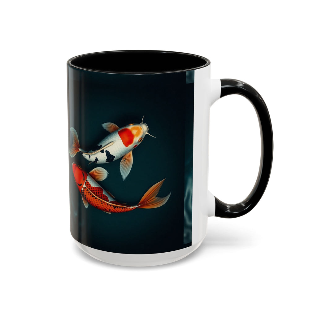 Koi Fish Accent Coffee Mug, Artistic Drinkware, Tea Lover Gift, Unique Home Decor, Birthday Present, Zen Coffee Cup