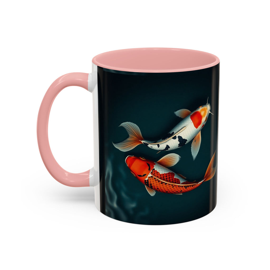 Koi Fish Accent Coffee Mug, Artistic Drinkware, Tea Lover Gift, Unique Home Decor, Birthday Present, Zen Coffee Cup