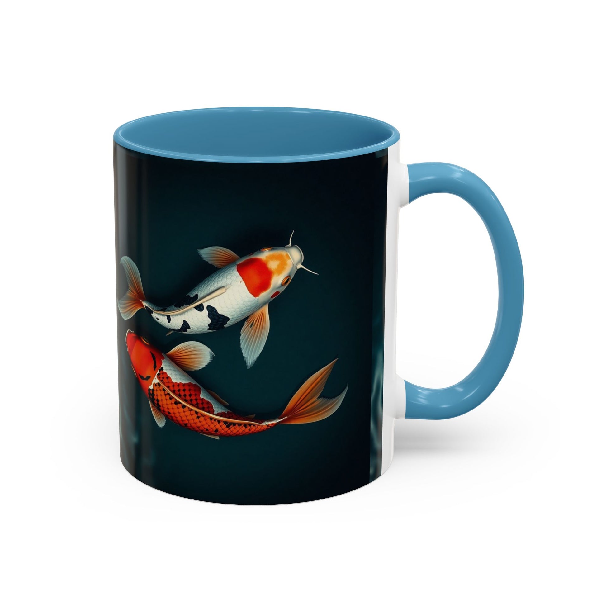 Koi Fish Accent Coffee Mug, Artistic Drinkware, Tea Lover Gift, Unique Home Decor, Birthday Present, Zen Coffee Cup