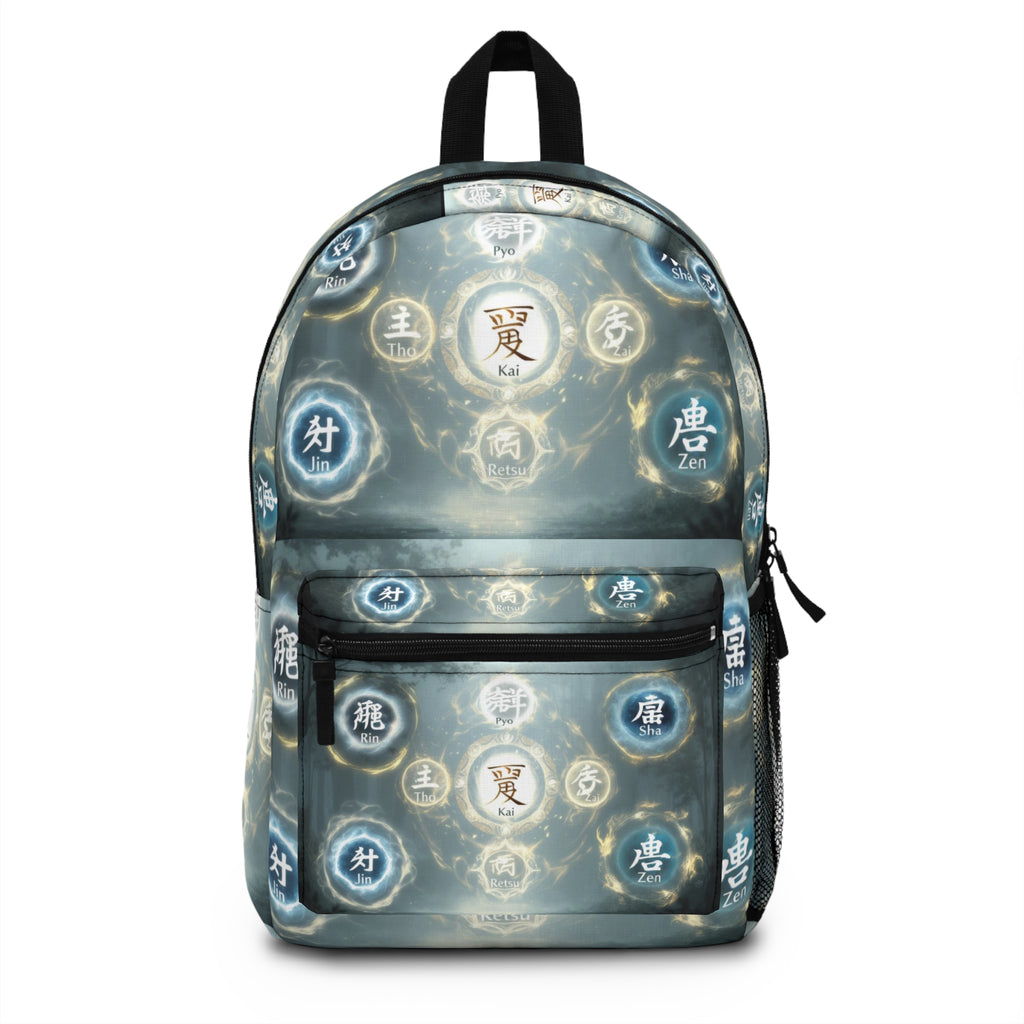 Zen Symbols Backpack, Stylish Daypack for School, Travel or Yoga, Perfect Gift for Meditation and Art Lovers, Unique Design Backpack
