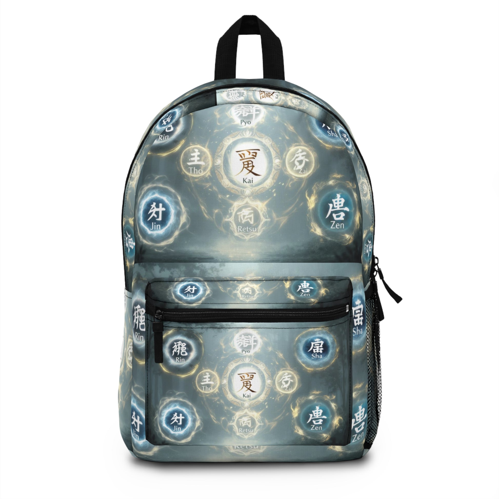 Zen Symbols Backpack, Stylish Daypack for School, Travel or Yoga, Perfect Gift for Meditation and Art Lovers, Unique Design Backpack