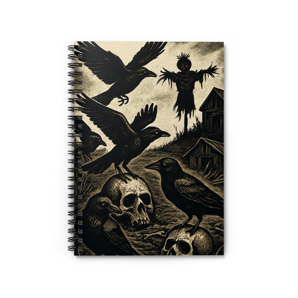 Gothic Spiral Notebook - Ruled Line Skull & Crow Art, Perfect for Writers, Journaling, Halloween Gifts, Dark Academia, Unique School [...]