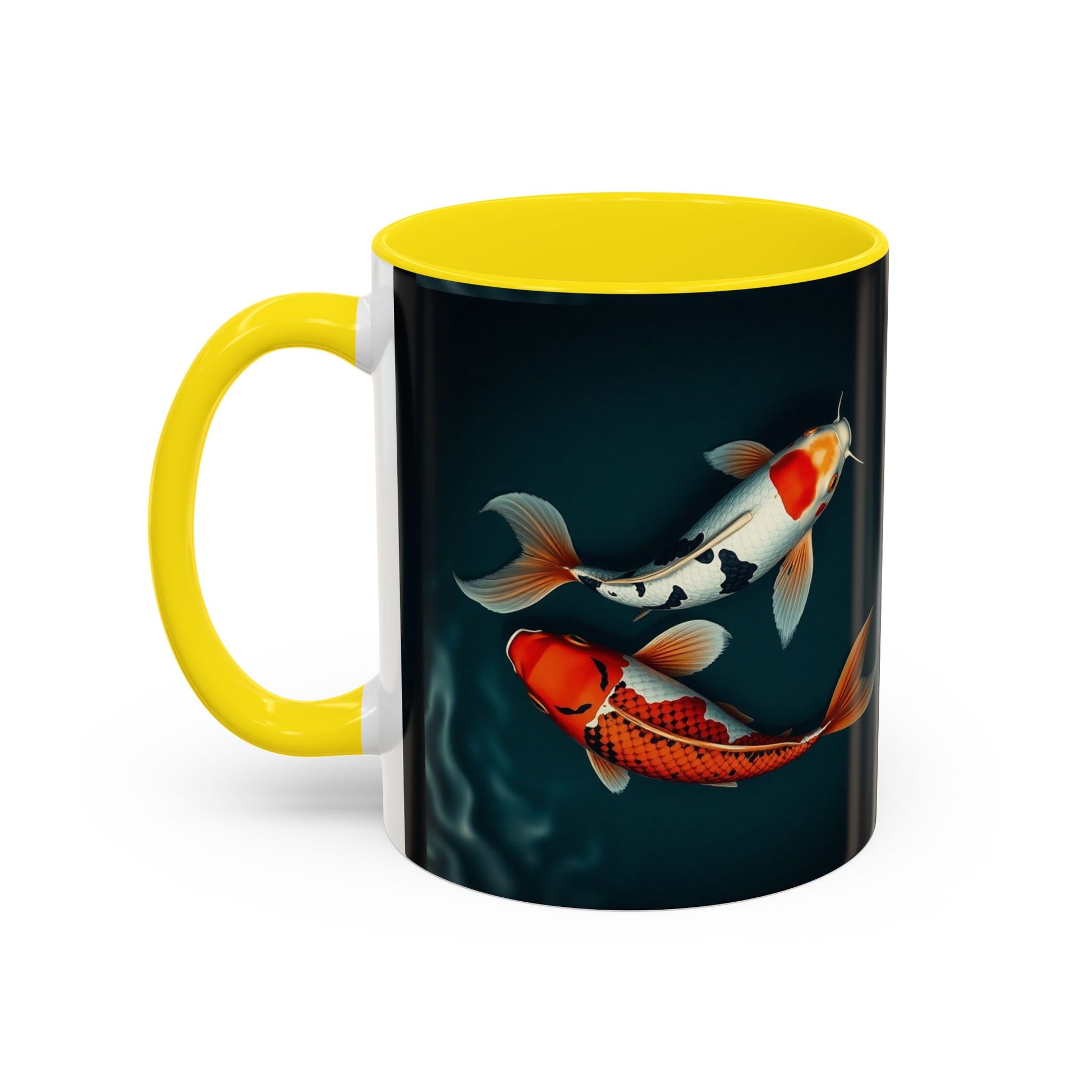 Koi Fish Accent Coffee Mug, Artistic Drinkware, Tea Lover Gift, Unique Home Decor, Birthday Present, Zen Coffee Cup