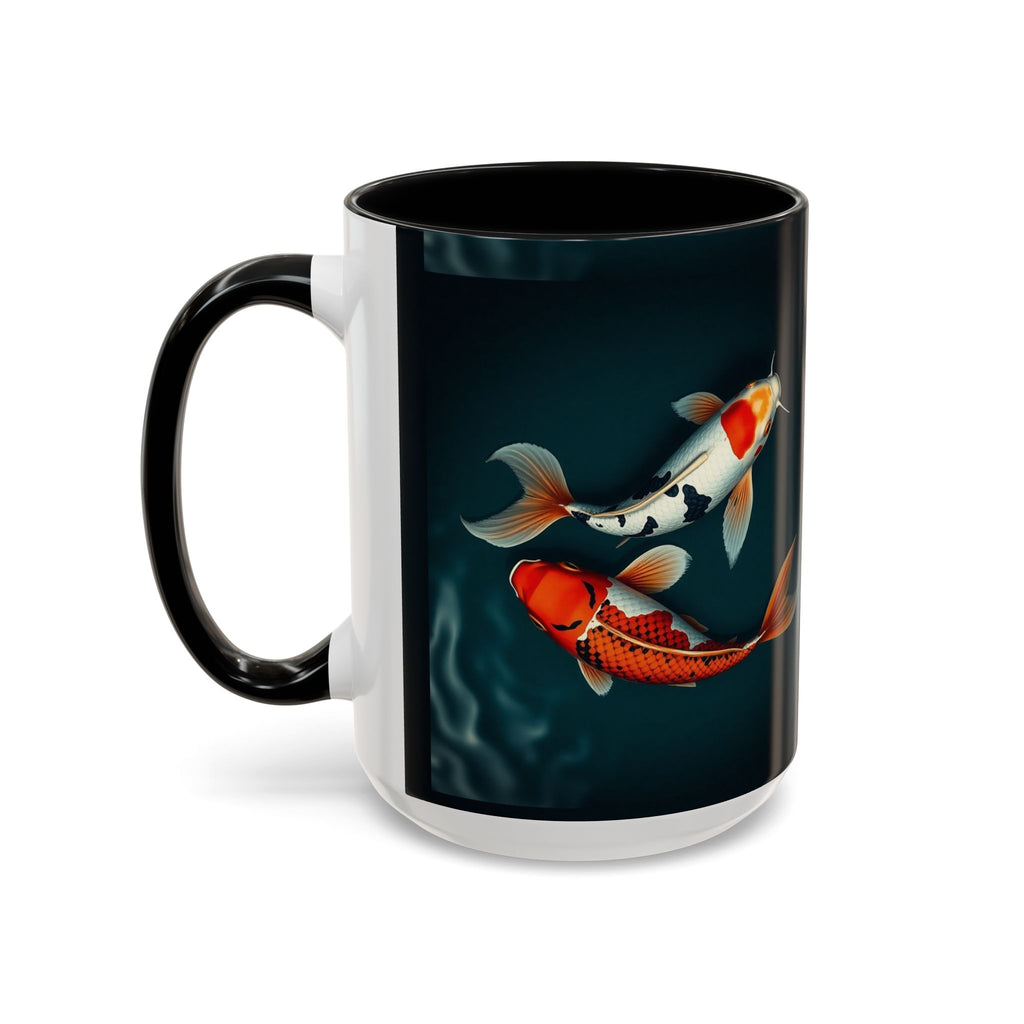 Koi Fish Accent Coffee Mug, Artistic Drinkware, Tea Lover Gift, Unique Home Decor, Birthday Present, Zen Coffee Cup
