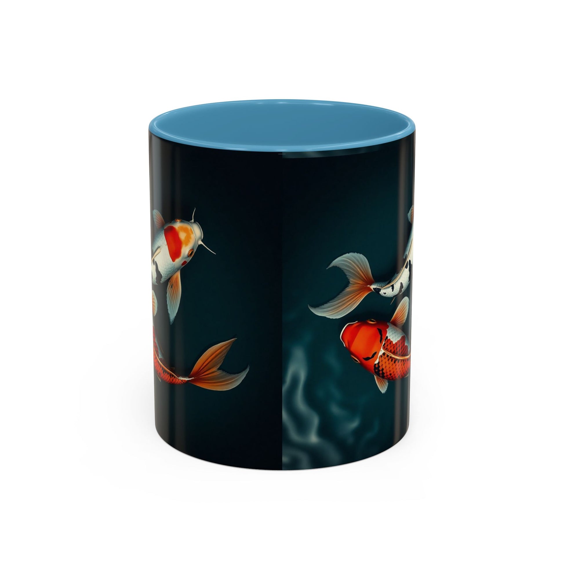 Koi Fish Accent Coffee Mug, Artistic Drinkware, Tea Lover Gift, Unique Home Decor, Birthday Present, Zen Coffee Cup
