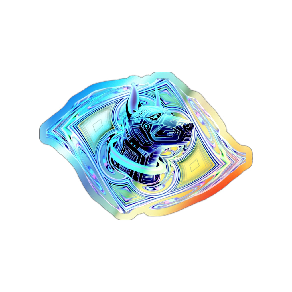 Holographic Die-Cut Dog Stickers, Colorful Skateboard Decals, Customizable Vinyl Art, Dog Lover Gifts, Trendy Planner Stickers