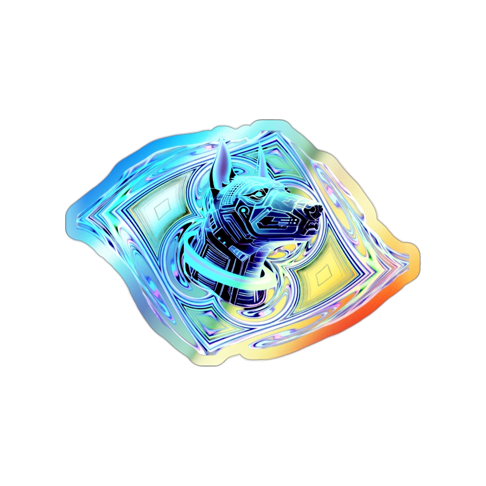 Holographic Die-Cut Dog Stickers, Colorful Skateboard Decals, Customizable Vinyl Art, Dog Lover Gifts, Trendy Planner Stickers