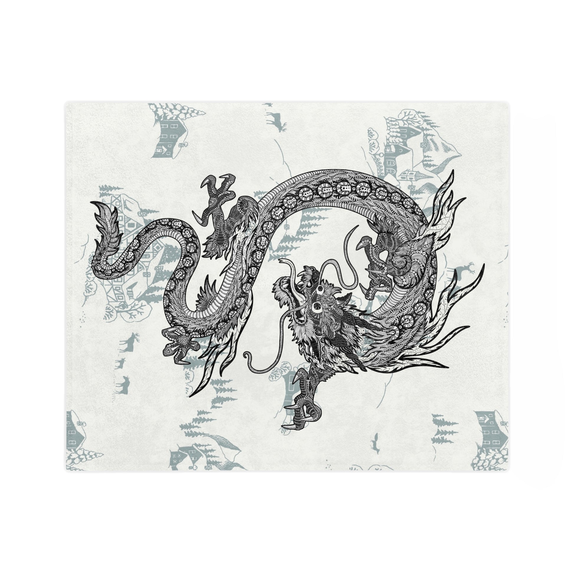 Dragon Print Velveteen Microfiber Blanket - Cozy Throw for Home Decor, Gift for Dragon Lovers, Soft Blanket for All Seasons, Perfect [...]