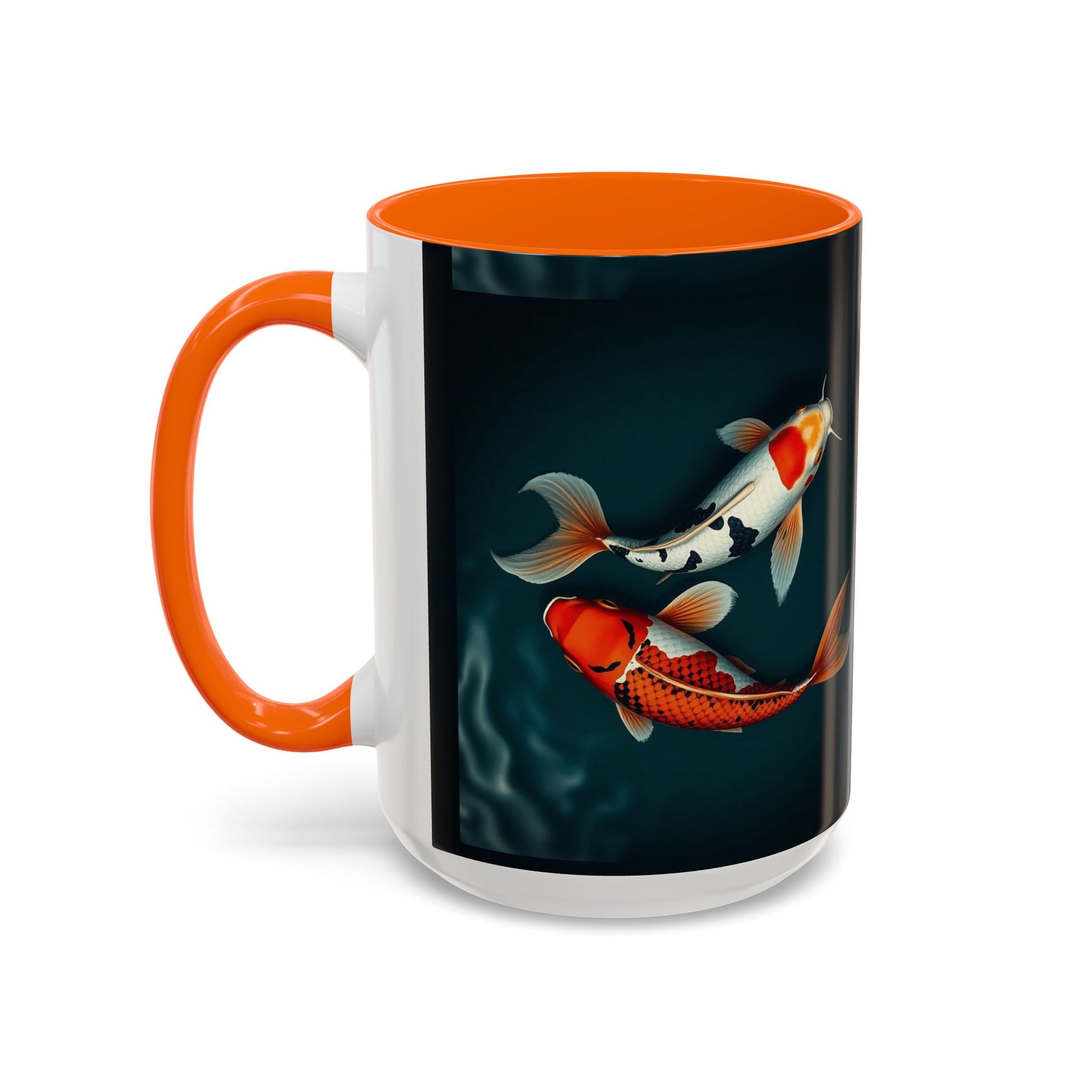 Koi Fish Accent Coffee Mug, Artistic Drinkware, Tea Lover Gift, Unique Home Decor, Birthday Present, Zen Coffee Cup