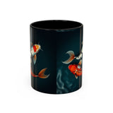 Koi Fish Accent Coffee Mug, Artistic Drinkware, Tea Lover Gift, Unique Home Decor, Birthday Present, Zen Coffee Cup