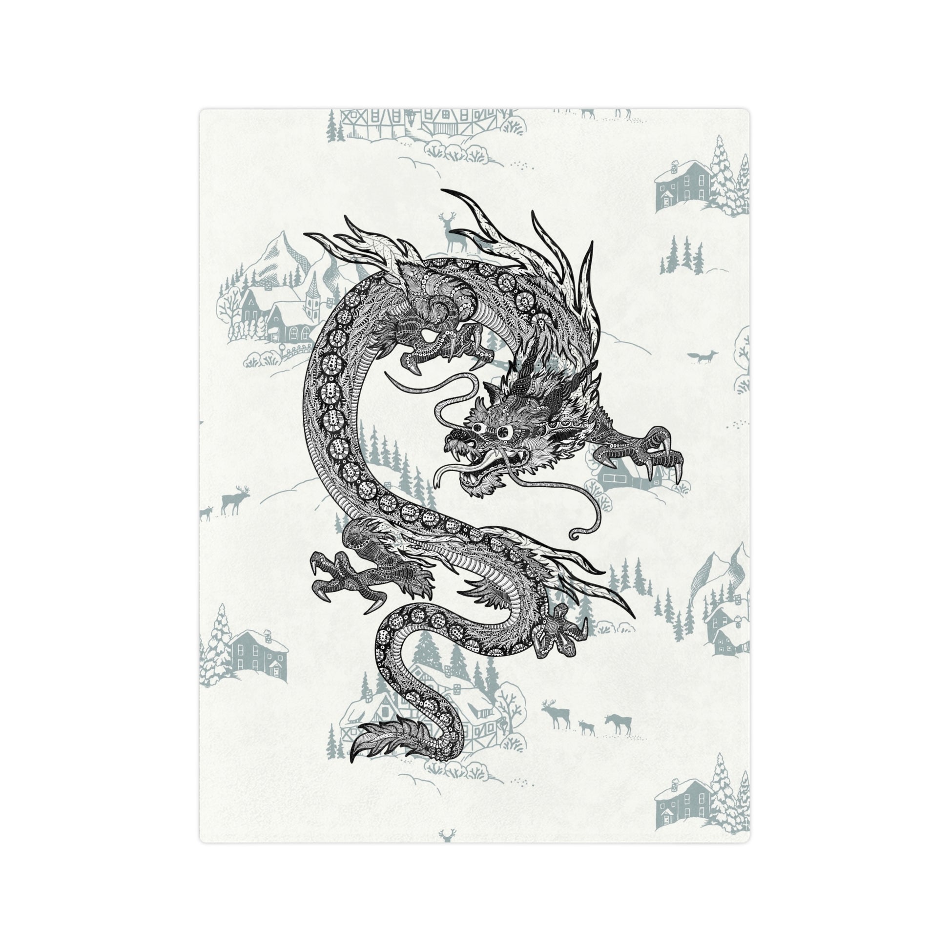 Dragon Print Velveteen Microfiber Blanket - Cozy Throw for Home Decor, Gift for Dragon Lovers, Soft Blanket for All Seasons, Perfect [...]