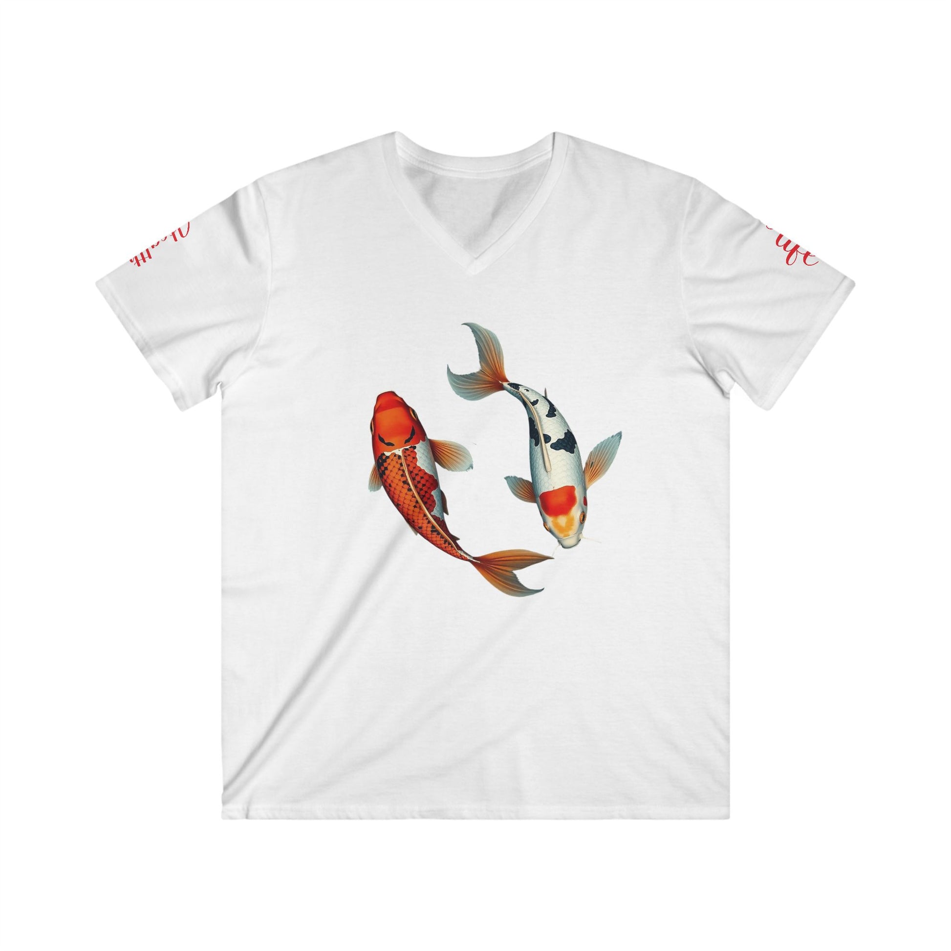 Koi Fish V-Neck Tee | Japanese Art Shirt, Casual Wear, Unique Gift, Summer Fashion, Anime Merchandise