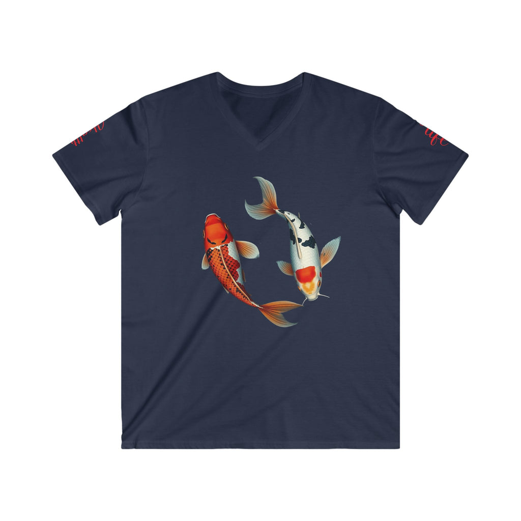 Koi Fish V-Neck Tee | Japanese Art Shirt, Casual Wear, Unique Gift, Summer Fashion, Anime Merchandise