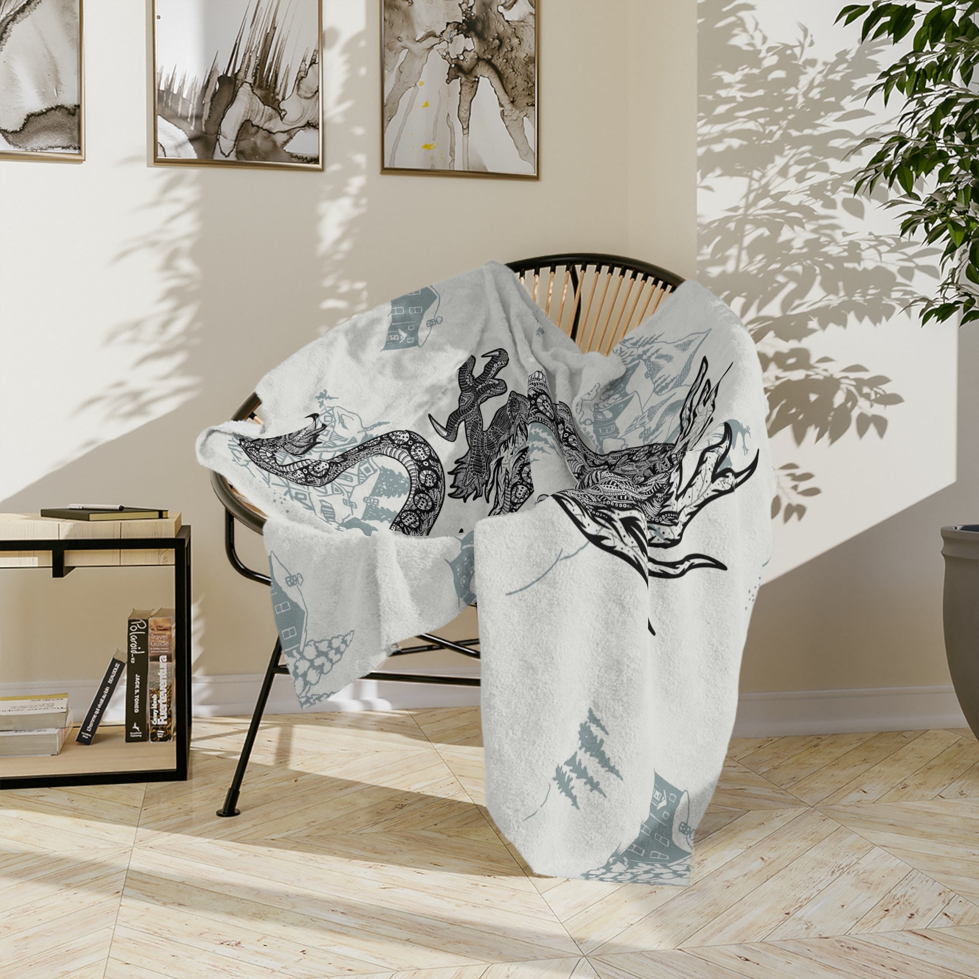 Dragon Print Velveteen Microfiber Blanket - Cozy Throw for Home Decor, Gift for Dragon Lovers, Soft Blanket for All Seasons, Perfect [...]