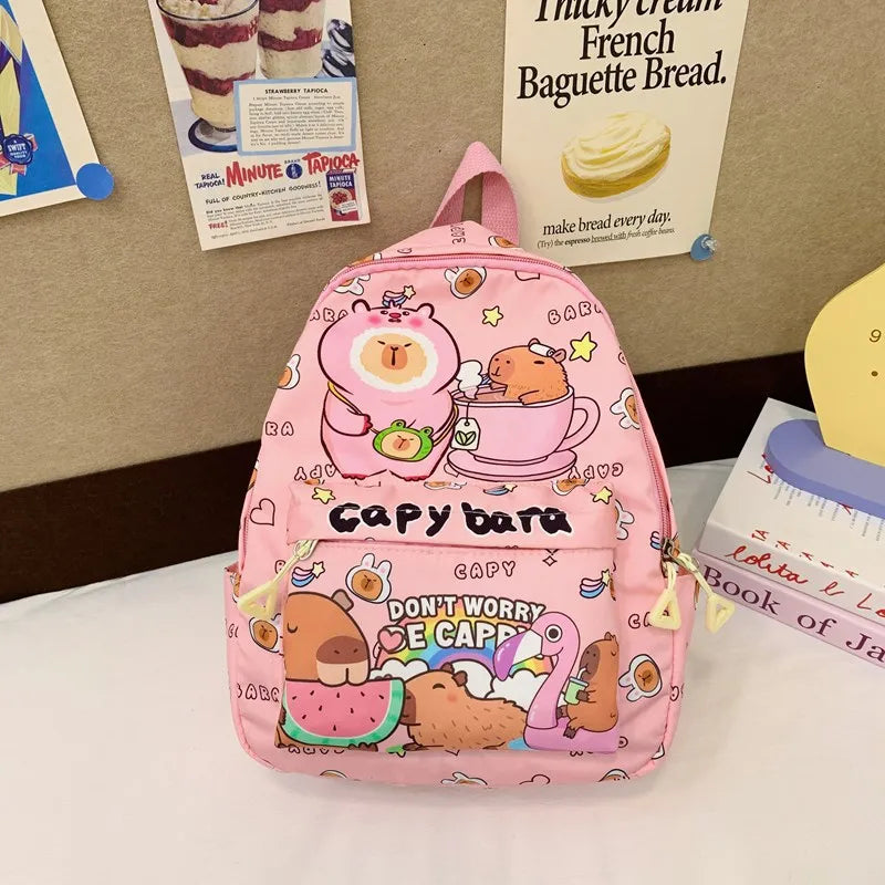 Mochila de capibara de gran capacidad, de nailon, ultraligera, para el regreso a clases.