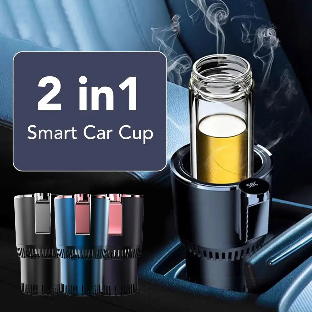 2-In-1 Car Cup Warmer Cooler, Smart Car Cup Holder Car Cooling & Heating Cup Holder Smart Car Heater & Colder Cups for Most V4T0