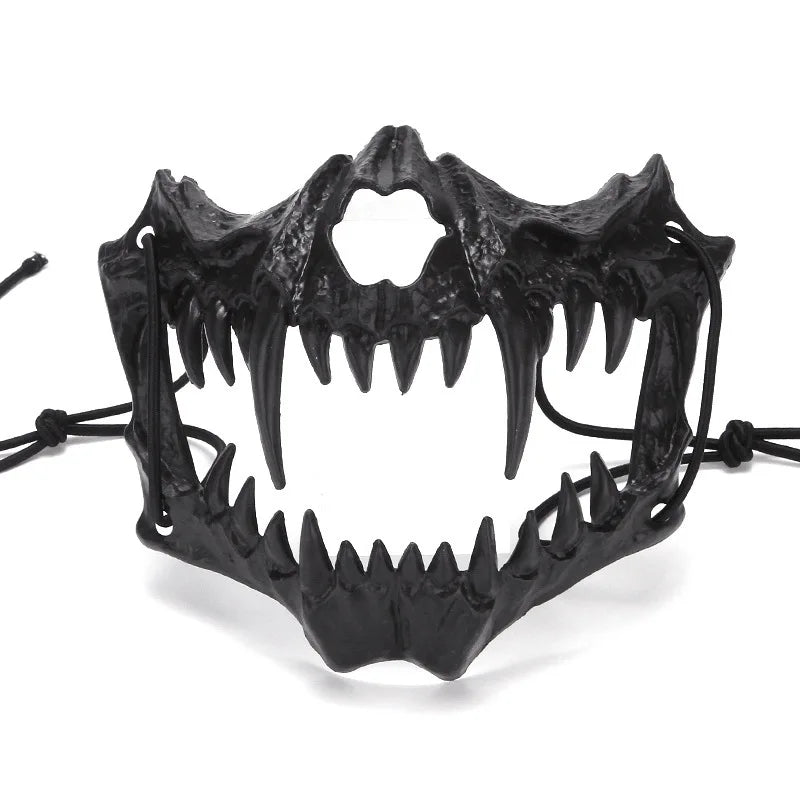 Mystical mask, half-face mask, because the dragon god, the fierce tiger, the night, the fork, the tengu man, Kiuby skull fangs, wolf mask, performance skull masks
