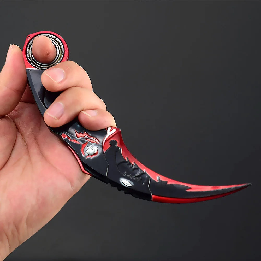 Adornos de metal para decorar de 18 cm/7,08 pulgadas, dragón azul, karambit, garra de dragón dorado.