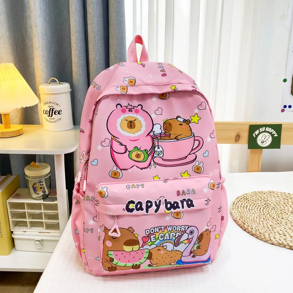 Mochila de capibara de gran capacidad, de nailon, ultraligera, para el regreso a clases.