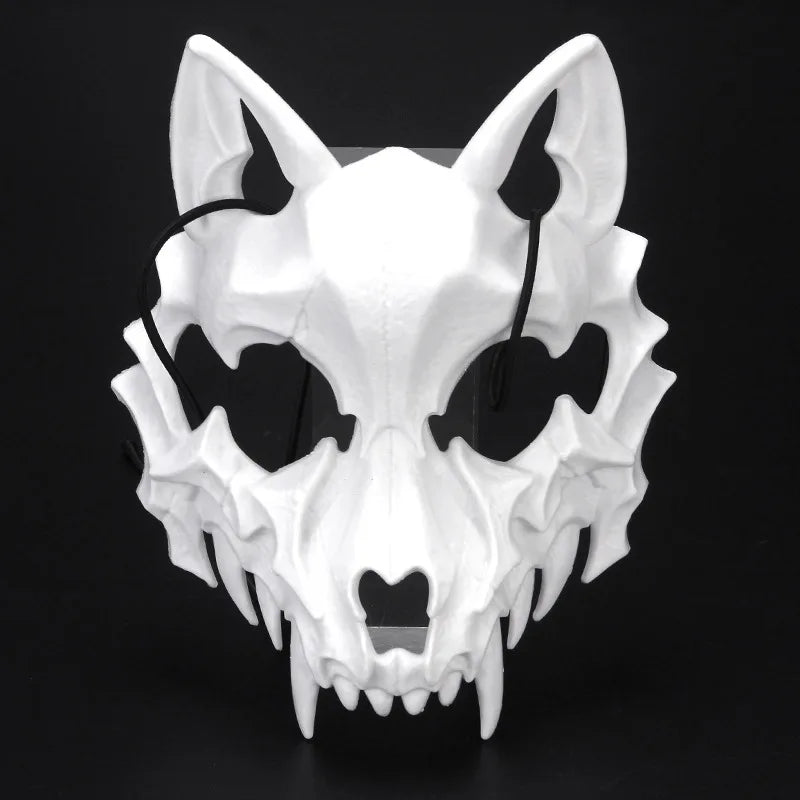 Mystical mask, half-face mask, because the dragon god, the fierce tiger, the night, the fork, the tengu man, Kiuby skull fangs, wolf mask, performance skull masks