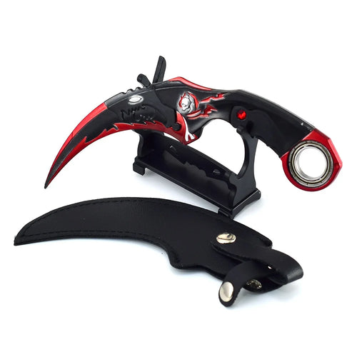 Adornos de metal para decorar de 18 cm/7,08 pulgadas, dragón azul, karambit, garra de dragón dorado.